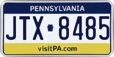 PA license plate JTX8485