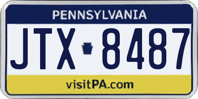 PA license plate JTX8487