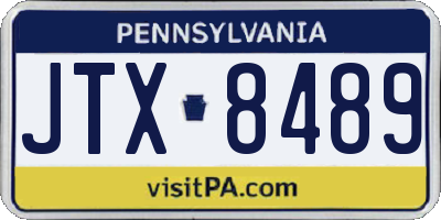 PA license plate JTX8489