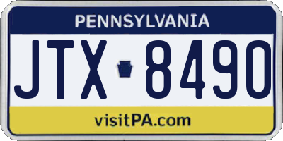 PA license plate JTX8490