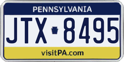 PA license plate JTX8495