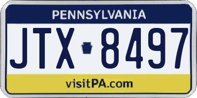 PA license plate JTX8497