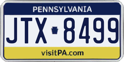 PA license plate JTX8499