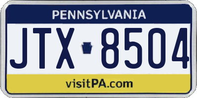 PA license plate JTX8504