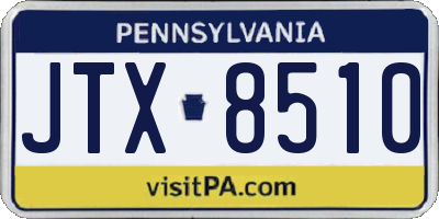 PA license plate JTX8510