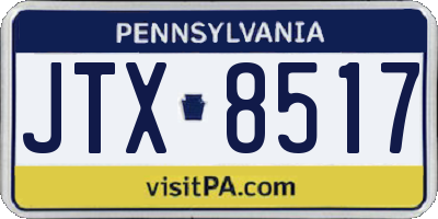 PA license plate JTX8517