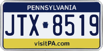 PA license plate JTX8519