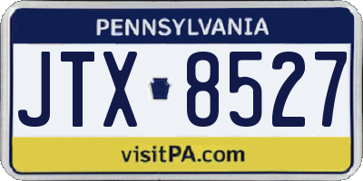 PA license plate JTX8527