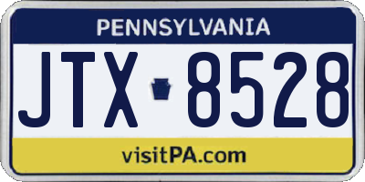 PA license plate JTX8528