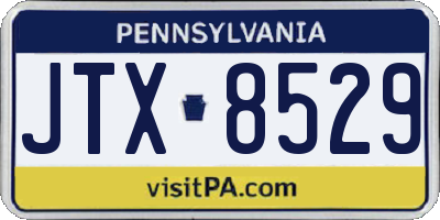 PA license plate JTX8529