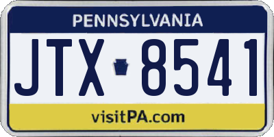 PA license plate JTX8541