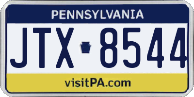 PA license plate JTX8544