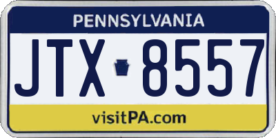 PA license plate JTX8557