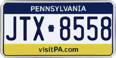 PA license plate JTX8558