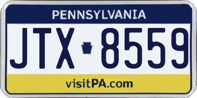 PA license plate JTX8559