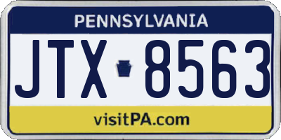 PA license plate JTX8563