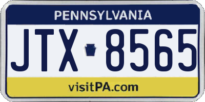PA license plate JTX8565
