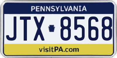 PA license plate JTX8568