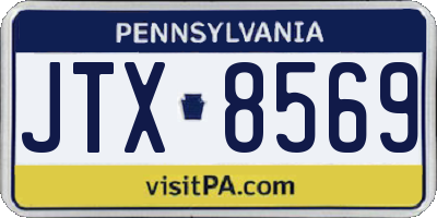 PA license plate JTX8569