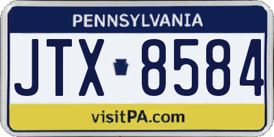 PA license plate JTX8584