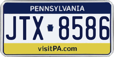 PA license plate JTX8586