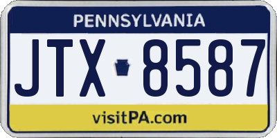 PA license plate JTX8587