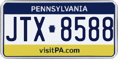 PA license plate JTX8588