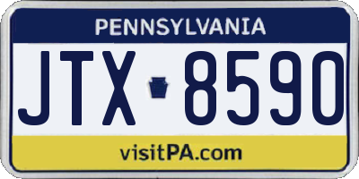 PA license plate JTX8590