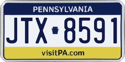 PA license plate JTX8591