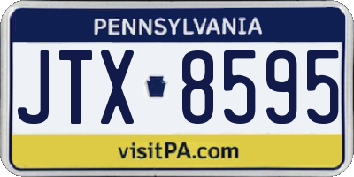 PA license plate JTX8595