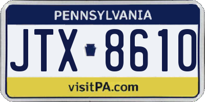 PA license plate JTX8610