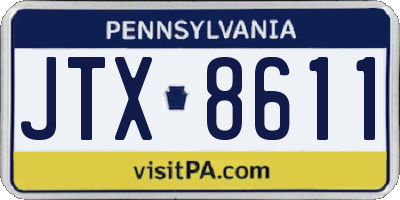 PA license plate JTX8611