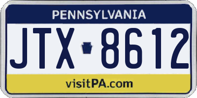 PA license plate JTX8612