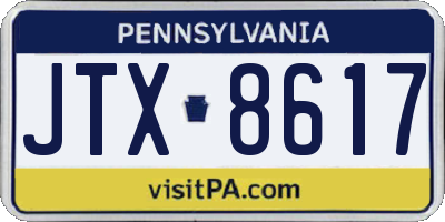 PA license plate JTX8617