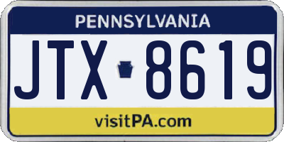 PA license plate JTX8619