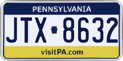 PA license plate JTX8632