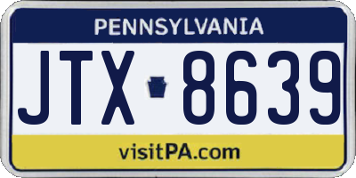 PA license plate JTX8639