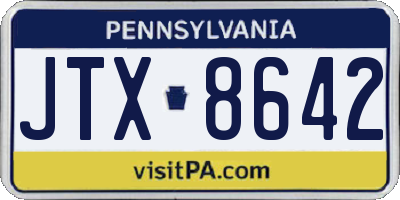 PA license plate JTX8642