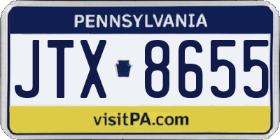PA license plate JTX8655