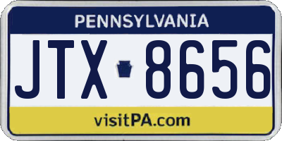 PA license plate JTX8656