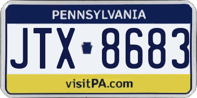 PA license plate JTX8683