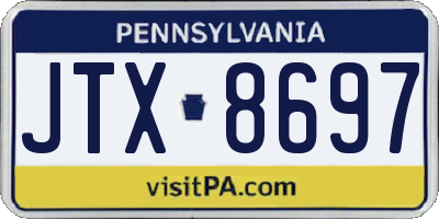 PA license plate JTX8697