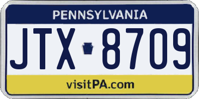 PA license plate JTX8709