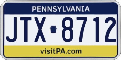 PA license plate JTX8712