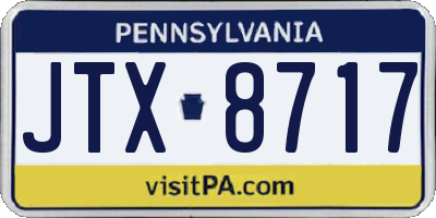 PA license plate JTX8717