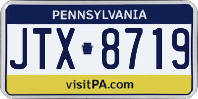 PA license plate JTX8719
