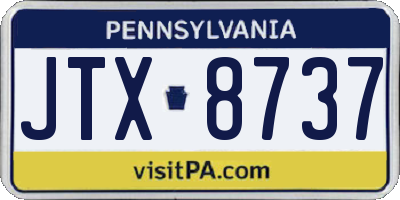 PA license plate JTX8737