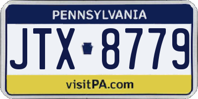 PA license plate JTX8779