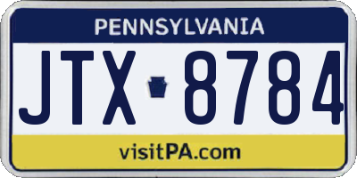 PA license plate JTX8784