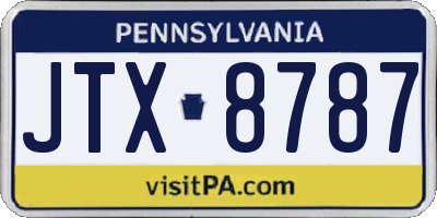 PA license plate JTX8787